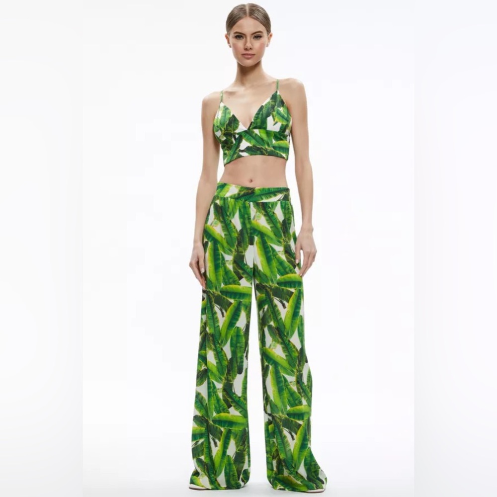 Alice + Olivia Russell high waisted smocked waistband